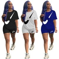 Designer Women Letter Tracksuits Short Sleeve Two Piece Set T-shirts And Shorts Summer Jogging Suit Pullover Outfits Fashion Solid Color Sportswear DHL 4714