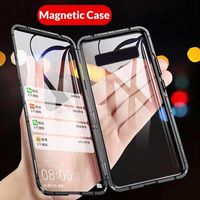 360° Magnetic Double Tempered Glass Case Cover Adsorption Phone Cases For Samsung Galaxy S10 S20 S9 S8 Plus Note 9 10 Protective C291S