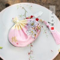 Geschenk Wrap Handmade Chinesische Stil Stickerei Schmuck Aufbewahrungstasche Vintage Blume Sachet Quaste Anhänger Kordelzug Verpackung