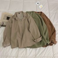 Mens Suit Collar 6Color 코트 긴 소매 느슨한 하와이 셔츠 Camisa Masculina Streetwear 패션 소셜 셔츠 M2XL 220813
