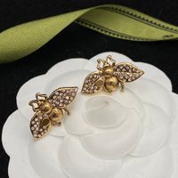 Vintage Biene Ohrringe Mode Designer Ohrring Hohe Qualität Frauen Studs Für Dame Luxus Schmuck Party Hochzeit Stud Engagement 2204073wu