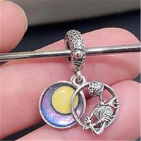 DIY Loose Bead 925 Sterling Silver Nightmare Before Christmas Double Dangle Charm Fits European Pandora Jewelry Bracelet Necklaces2140