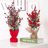 장식 꽃 화 환 년 웨딩 액세서리 홈 데스크탑 장식 인공 식물 꽃다발 가짜 빨간색 베리 석류 과일 Chri