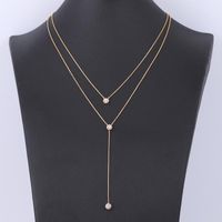Cadenas Collar de cadena de oro rosa de doble capa con joyeros de diseñador de moda de circón brillante