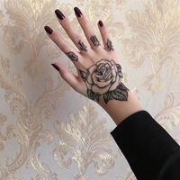10pcs lot Waterproof Temporary Tattoo Sticker Flower Rose Fake Tatto Flash Tatoo Hand Arm Foot Back Tato Body Art for Girl Women M265Y