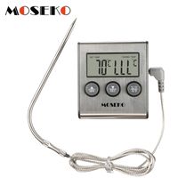 MOSEKO Digital Kitchen Thermometer Oven Food Grill Meat BBQ Probe Thermometer With Timer Milk Water Temperature Cooking Tools 220531