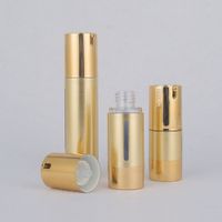 20pcs lot 15ml 30ml 50ml Gold Empty Airless Bottle Cosmetic Plastic Pump Container perfume women packaging