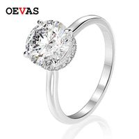 OEVAS 100% 925 STERLING Silver High Carbon Diamond Wedding Wedding Wedding Wedding Wedding Rings Regalos de joyería fina brillante