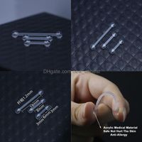 Navelglock -Knopf Ringe Körperschmuck Piercing Newdhbest Beidien 1,2 mm Acryl transparent unsichtbare Ohrbrücke Nagelpunktion