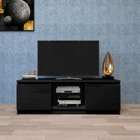 US Stock Home Furniture TV Cabinet Whole, Black TV Stand with LED Lights301y