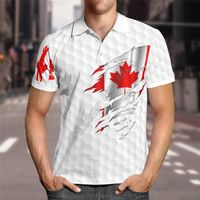 Camisetas masculinas Hawaii Shirt Canada Flag 3D em toda