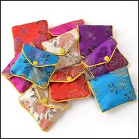 Jewelry Pouches Bags Packaging Display Floral Zipper Coin Pu...