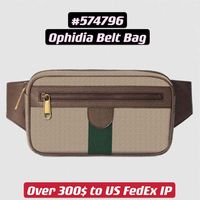 Ophidia Belt Bag 574796 Unisex Women Men Vintage Waist Bumbag with Green Red Strip and Double Letter Hardware265u