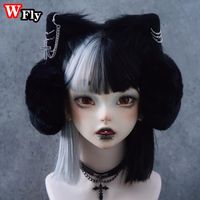 Berets Gothic Lolita Women Girls Punk Cat Ear Warm Earmuffs Lady Winter Warmer Lovely Furry Cover Foldable Headband AccessoriesBerets