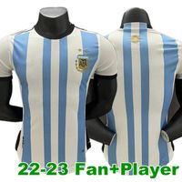 2022 Argentine Ventilateurs Version Jeux de football Soccer Team National Team Tagliafico Kun Aguero Lo Celso Dybala di Maria L.Martinez 21 23 Chemise de football