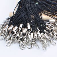 Black Wax Leather Lobster Buckle Snake Necklace Bracelet 7cm Cord String Rope Wire DIY Jewelry Hook Lanyard Chain Pendant Mobile Phone Ropes 6 Colors
