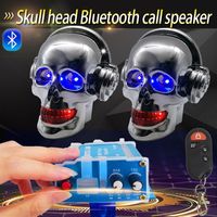 1Piece Motorcycle skull Bluetooth audio with mp3 waterproof call amplifier subwoofer 12V pedal three-wheel pedal anti-theft speake201h