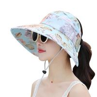 Chapeau d'été pour femme large braft braft bouchon de la protection UV protection solaire chapeaux de chapeaux vides de coréen style coréen Panama Floppy Sunhat