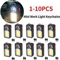 Linterias antorchas 1-10pcs Mini Cob Work Light Light Pocket Keychain