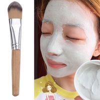 Whole- Bamboo Handle Powder Concealer Foundation Brush Mask Brushes Cosmetics Professional Makeup Brush Set Hair brus252d
