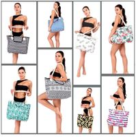 8 diseños extra grandes bolsas de playa fiestes de lienzo promocional bolso de compras impermeable más grande para tejer bolso de hombro