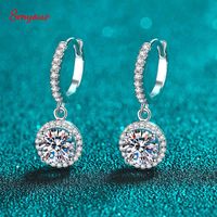 Smyoue Gold White Gold 2ct Moissanite Pendientes para mujeres Sparkling D Color Gem Lab Diamond Earring S925 Sterling Silver
