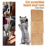 Cat Toys 4/6mm 50m Scratching Post Tree Toy Natural Jute Rope Twine Ed Cord Macrame String Diy Craft Handmade Decor201y