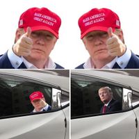 Partydecoratie voor auto -exterieur raamsticker Trump Stickers passagier zijvensters creatieve stickers Auto -decoratie accessoires