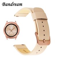 Genuine Leather Watchband 20mm For Samsung Galaxy Watch 42mm R810 Quick Release Band Replacement Strap Wrist Bracelet Rose Gold Y1253R