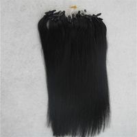 Jet black Straight Micro Loop Ring Hair Extension 100G Remy Micro Bead Hair Extensions 1g strand Micro Link Human Hair Extensions152n