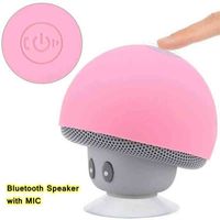 Portable Mini Speaker Wireless Silicone Bluetooth Speaker 3W Mushroom Louderspeaker Super Bass Phone Player Suction Cup Holder H220412