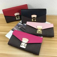 Moda tasarımcıları kadın pallas cüzdan tasarım fermuar cüzdan çanta kartı tutucu lüks kadınlar yüksek kaliteli debriyaj mektupları anahtar para erkek tutucular bayanlar çanta m58414 kutu