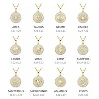 Pendant Necklaces 2022 12 Constellations Iced Out Micro Pave...