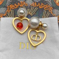Gioielli di alta qualità amore all'ingrosso smart rosso calcedony orecchini perle di moda temperamento orecchini versatili da donna