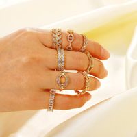 Cluster Rings Amaiyllis 18K Gold Multi-Style Fashion Vintage Geometric Open Ring Pave Setting Zircon Index Finger JewelryCluster