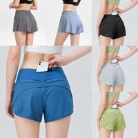 high quality yoga legging short Womens back zipper pocket anti-light fitness yoga outdoor breathable solid color shorts feeling quick-drying running v9yz#