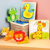 Pinturas 15 cm engrosar rompecabezas de madera juguetes para bebés inteligencia 3d jigsaw de madera educativa para niños pinturas pinturas pines
