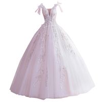Hochzeitskleid 2022 Neue Rose Französisch Spitze Sexy Hohe Taille Perlen Palast Prinzessin Großhandel