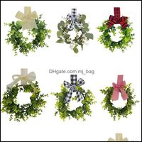 Decoraciones navideñas suministros de fiestas festivas adornos de jardín casero de arpillera de arpillera adorno de guarnición de ratán gabinete de cocina dh5xb