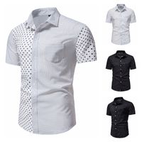 2022 Men' s Fashion Button Down Shirt Short Sleeve Casua...