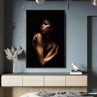 Paintings Modern Woman Pography Poster And Prints Fashion Black Beauty Canvas Painting Living Room Bedroom Home Decor Wall Art Pictures