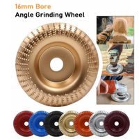 Round Wood Angle tool Grinding Wheel Abrasive Disc Angle Grinder Carbide Coating 16mm Bore Shaping Sanding Carving Rotary