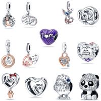 New s925 Sterling Silver Loose Beads Original for Pandora Charm Love Heart Animal Bracelet Pendant DIY Jewelry Accessories Fashion Classic Mom Women Gifts
