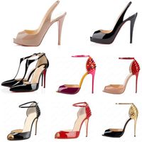 Christians Summer fashion classic Dress Shoes hollow red Bottoms high heels for women black nude yellow pink Woman rivet sandals 35-41 FdX