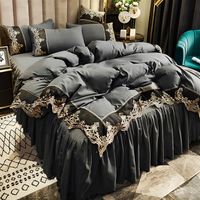 Conjuntos de cama brancos capa de renda com borda de cama queen bastões conjuntos de travesseiros luxuosos conjuntos de cama king size decoração home decoração 738 r2217t