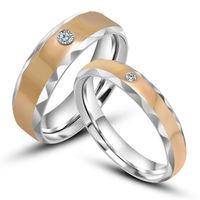 Romantic Stainless Steel Couple Ring for Wedding His and Her Promise Rings Cubic Zirconia Valentine's Day Gift 533205I
