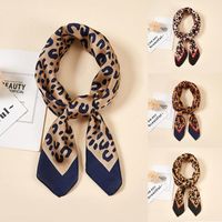 Bufandas bufanda de seda femenina profesional coreana pequeña primavera y leopardo de verano