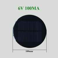 50pcs Epoxidharz Runde Mini Solarpanel 6 V 100 mA Durchmesser 100 mm für 3,6 V Akku