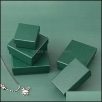 Jewelry Pouches Bags Packaging Display 500Pcs Lot Eco-Friendly Custom Green Cardboard Gift Box Square With Lid For Girl Drop Delivery 202