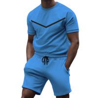 Summer Brand Shorts Fashion Men Tracksuits Shorts Sets Letter Print T Shirt Short Sleeve Suits Man Casual Joggers Gym 2 Pieces Set M-3XL Fitness wear runing athletes